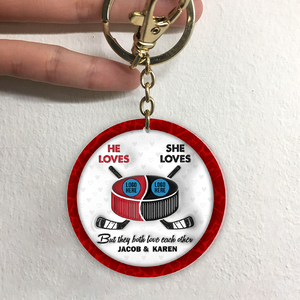 Personalized Gifts For Ice Hockey-loving Couple Keychain 01hupu240125-Homacus