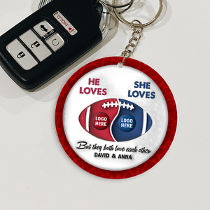 Personalized Gifts For American Football-loving Couple Keychain 05hupu230125-Homacus