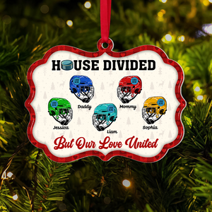 Hockey Family Christmas Ornament - Hockey Helmets - Custom Team Logo Gifts For Hockey Lovers-Homacus