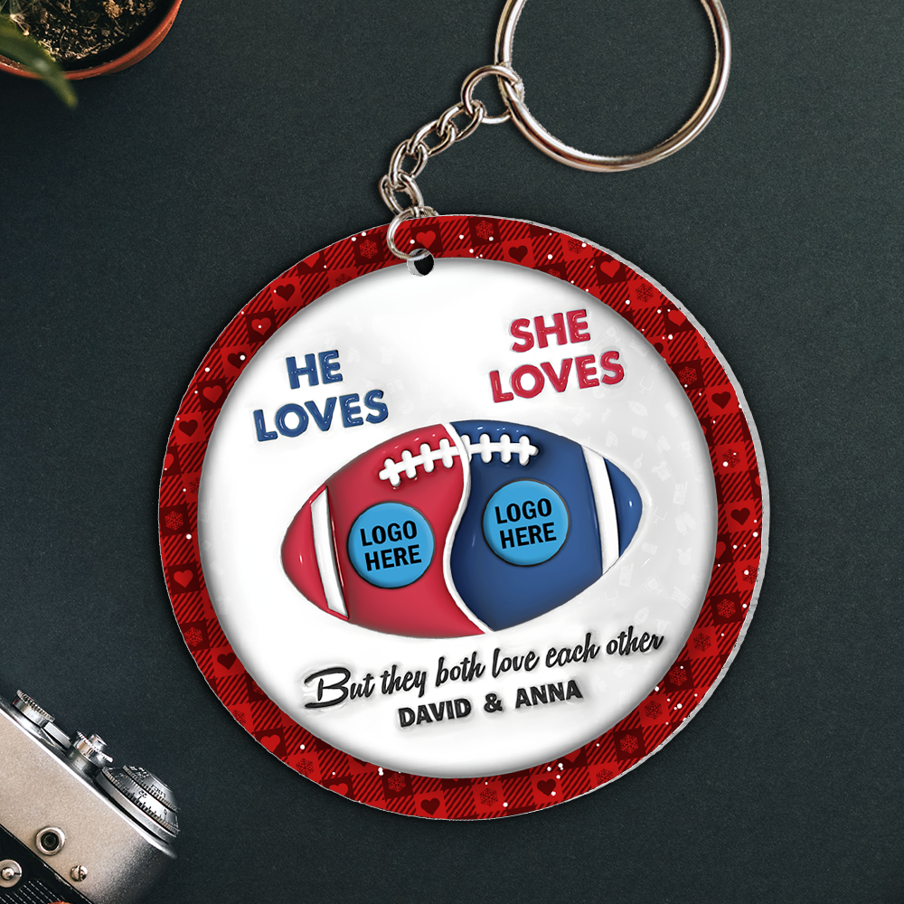 Personalized Gifts For Couple American Football Keychain 02hupu051024-Homacus