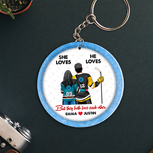 Personalized Gifts With Custom Team Logo Keychain For Ice Hockey Lover Couple 02HUPU240125TM-Homacus