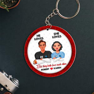 Personalized Gifts For American Football-loving Couple Keychain 02hupu230125hg-Homacus