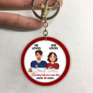 Personalized Gifts For American Football-loving Couple Keychain 02hupu230125hg-Homacus