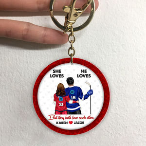 Personalized Gifts With Custom Team Logo Keychain For Ice Hockey Lover Couple 02HUPU240125TM-Homacus