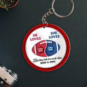 Personalized Gifts For American Football-loving Couple Keychain 05hupu230125-Homacus