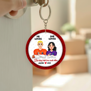 Personalized Gifts For American Football-loving Couple Keychain 02hupu230125hg-Homacus