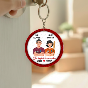 Personalized Gifts For Baseball-loving Couple Keychain 01hupu230125hg-Homacus