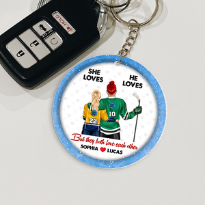 Personalized Gifts With Custom Team Logo Keychain For Ice Hockey Lover Couple 02HUPU240125TM-Homacus