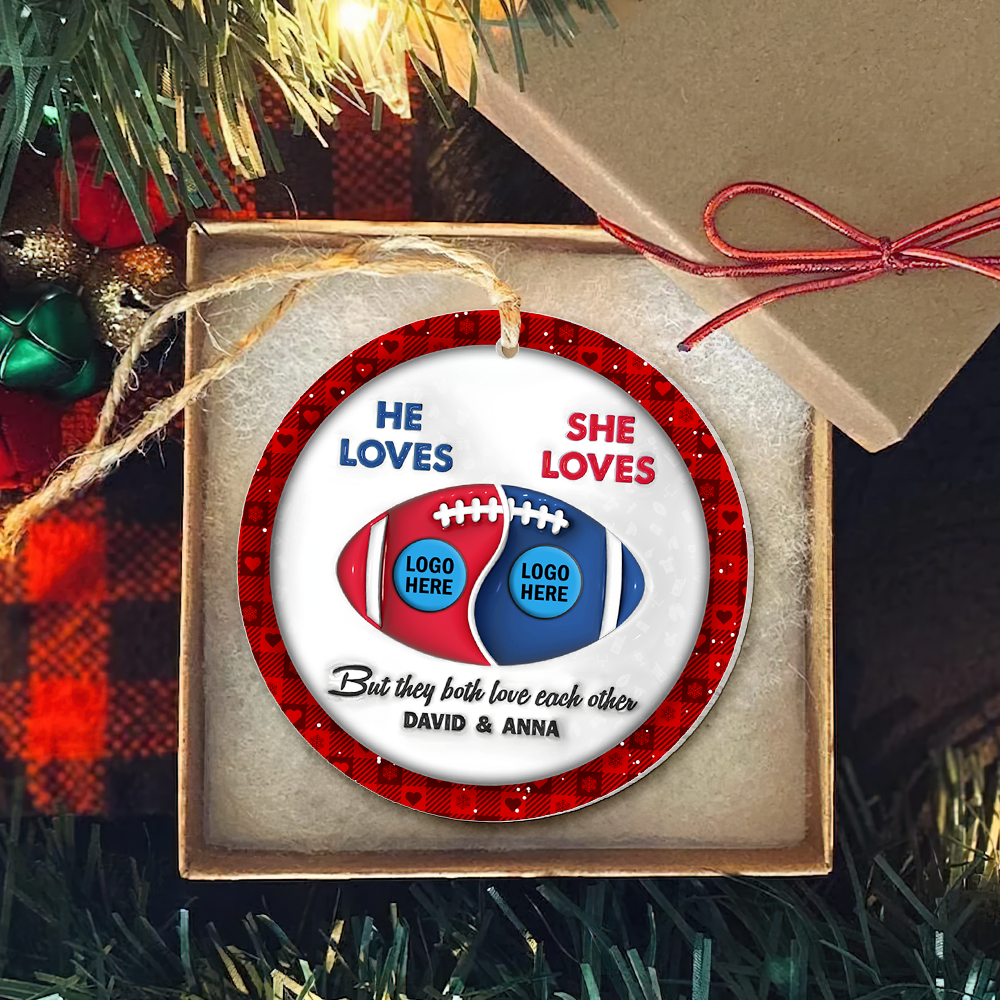 American Football Couple Acrylic Ornament With Custom Logo Team - House Divided 02hupu250924-Homacus
