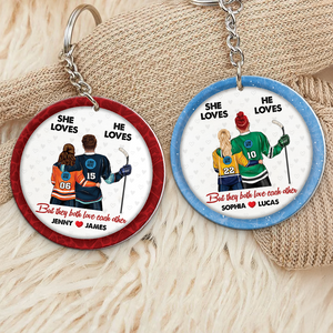 Personalized Gifts With Custom Team Logo Keychain For Ice Hockey Lover Couple 02HUPU240125TM-Homacus