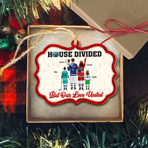 Hockey Family Ornament - Member's House Divided - Personalized Gifts For Ice Hockey Lovers-Homacus