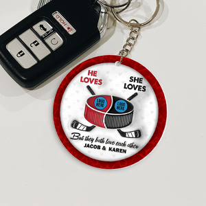 Personalized Gifts For Ice Hockey-loving Couple Keychain 01hupu240125-Homacus