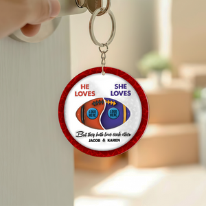 Personalized Gifts For American Football-loving Couple Keychain 05hupu230125-Homacus