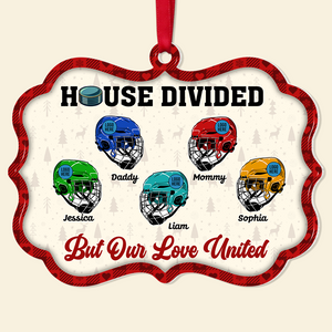 Hockey Family Christmas Ornament - Hockey Helmets - Custom Team Logo Gifts For Hockey Lovers-Homacus