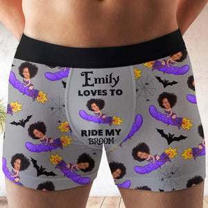 Custom Photo Gifts For Halloween Men's Boxers Loves To Ride My Broom 01xqdc050824-Homacus