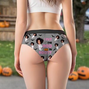 Custom Photo Gifts For Halloween Women's Briefs Boo In Booty 02xqdc050824-Homacus