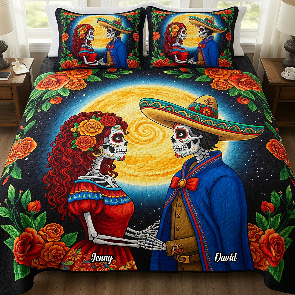 Personalized Skeleton Quilt Bed Set Special Line – Personalized Gifts For Couple 05patn090825-Homacus