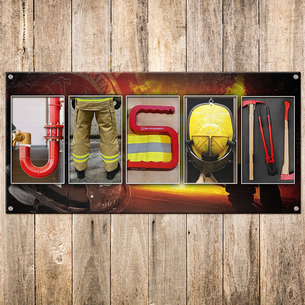Personalized Gift For Firefighters Metal Sign Custom Name Art 02qhti261223-Homacus